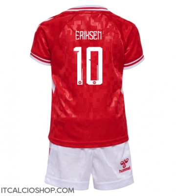 Danimarca Christian Eriksen #10 Prima Maglia Bambino Europei 2024 Manica Corta (+ Pantaloni corti)